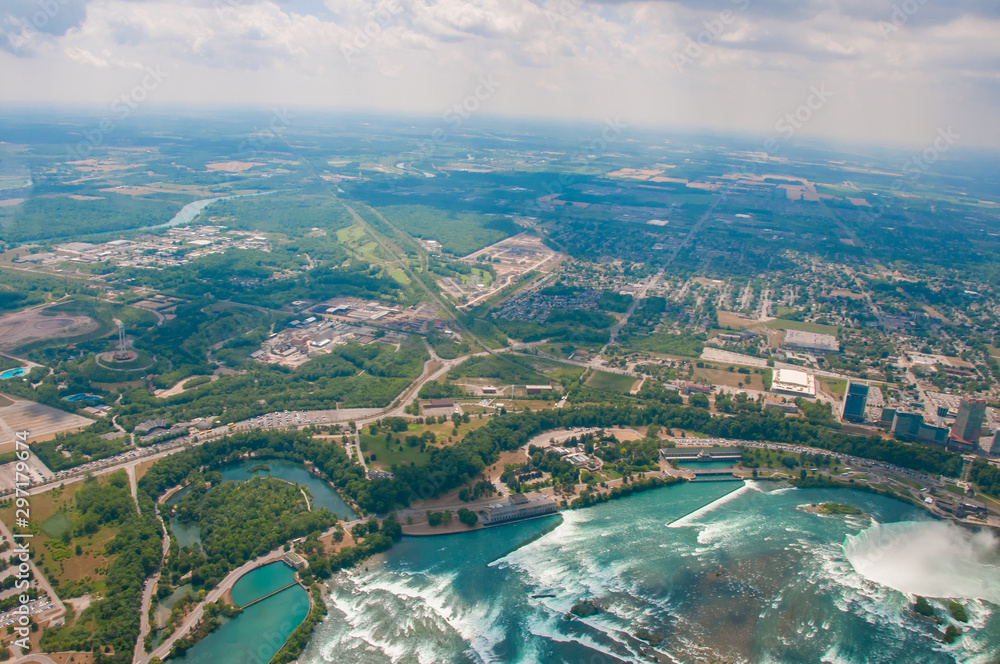 Landscape of the beautiful Niagara waterfalls in Canada