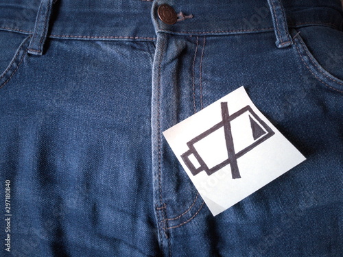 Symbol of 'Battery low' for erectile dysfunction or male impotence