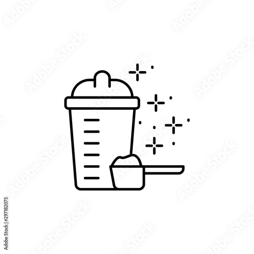 Whey cup proteins icon. Simple line, outline vector of diet icons for ui and ux, website or mobile application