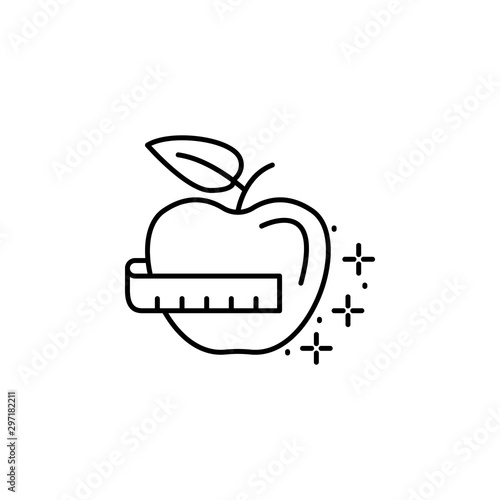 Wallpaper Mural Apple ruler icon. Simple line, outline vector of diet icons for ui and ux, website or mobile application Torontodigital.ca