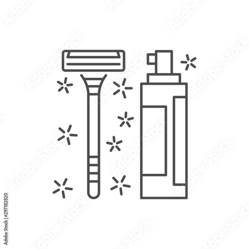 Shaving foam machine icon. Simple line, outline vector of hygiene icons for ui and ux, website or mobile application on white background