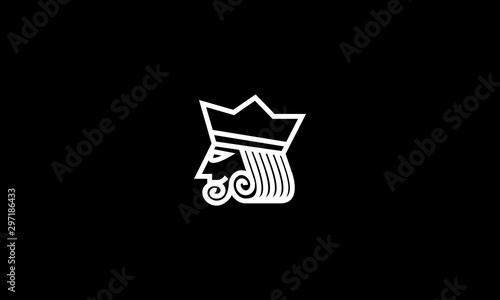 king poker line art logo design inspiration - Vector