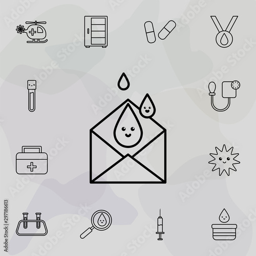 blood envelope icon. Universal set of Blood donation for website design and development, app development
