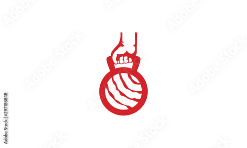 sushi fitness logo design inspiration - Vector