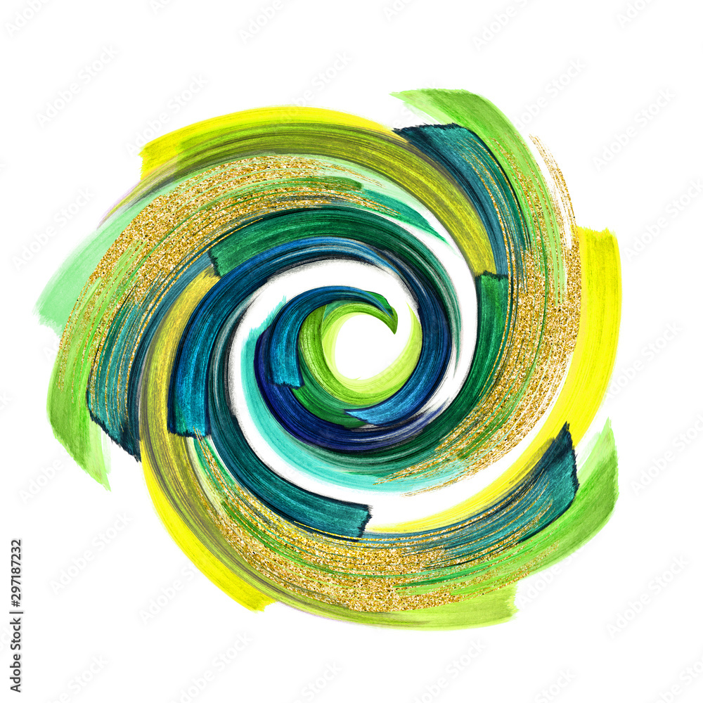 abstract artistic swirl shape clip art, brush strokes isolated on white