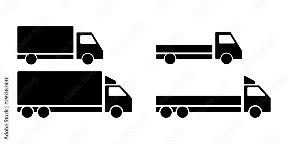 Commercial van icons set. Truck icon. Vector illustration. Commercial van icons set. Truck icon. Vector illustration.