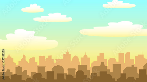 city background with buildings silhouettes. EPS-10