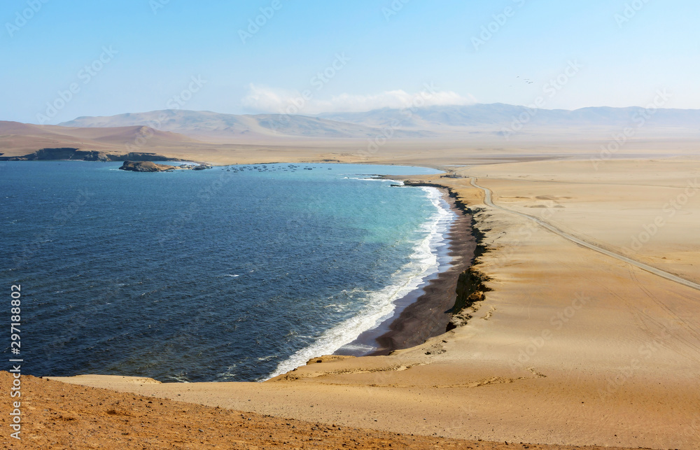 Paracas National Reserve, Ica Region, Peru. The Paracas Peninsula is located south of Lima and is home to the Paracas National Reserve.