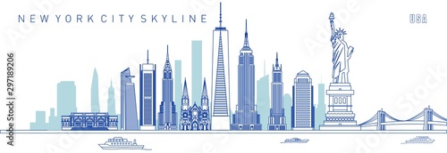 vector illustration of New York City skyline