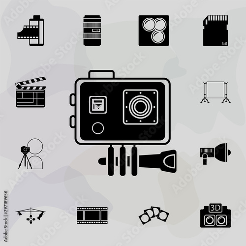 action camera icon. Universal set of equipment photography for website design and development, app development