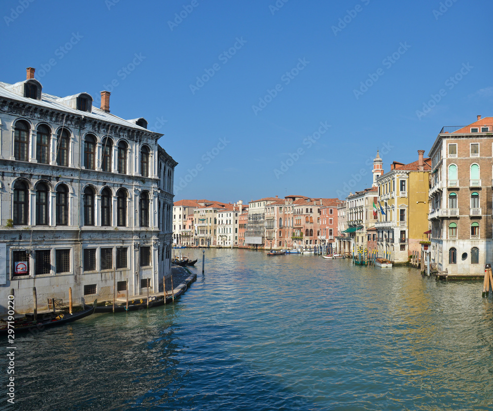 Canal and boats in Venice.