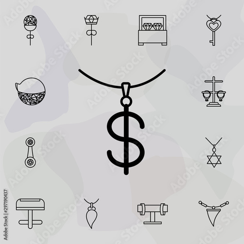 necklace icon. Universal set of jewelry for website design and development, app development