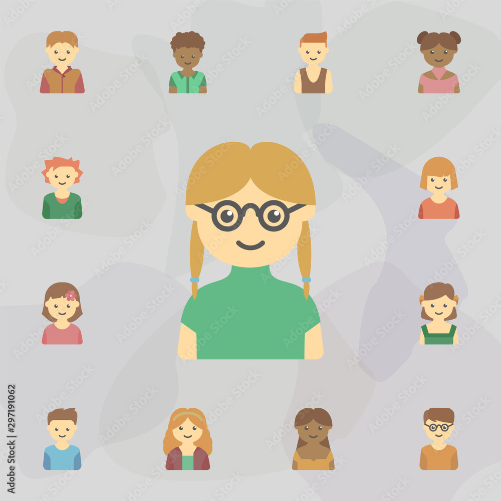 avatar of girl colored icon. Universal set of kids avatars for website design and development, app development avatar of girl colored icon. Universal set of kids avatars for website design and development, app development