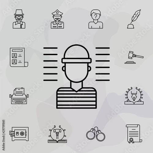 Prisoner, man icon. Universal set of law and justice for website design and development, app development