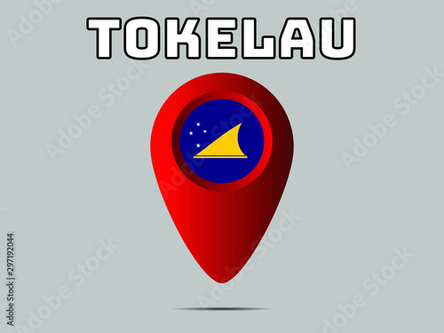 Free Download geolocation tag, geotag pin National flag of Oceanian Island Tokelau. Original colors and proportion. Simply vector illustration, from  countries set. - GFXLoad