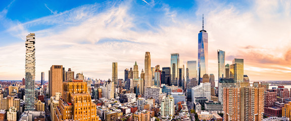 Fototapete Manhattan Skyline Tribeca aus der Vogelperspektive  © mandritoiu