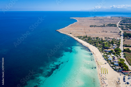 San vito lo Capo coast line tourist beach aerial view