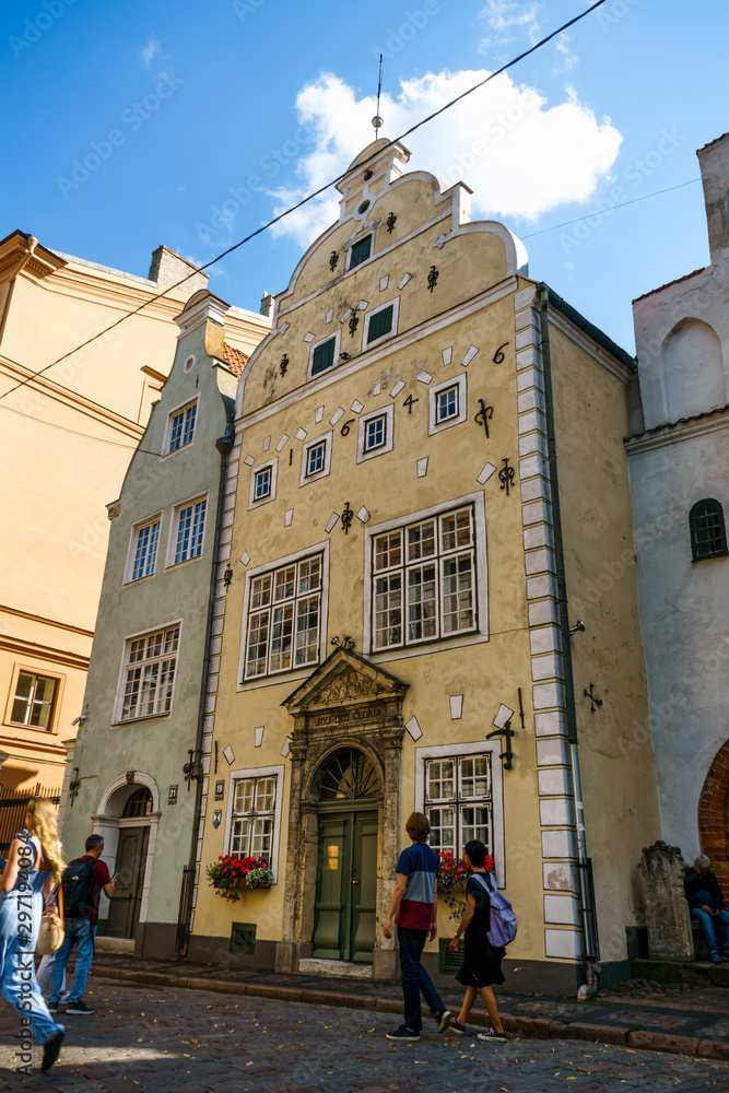 Three brothers Buildings, RENAISSANCE architecture in Old Town in Riga, Latvia, July, 2019