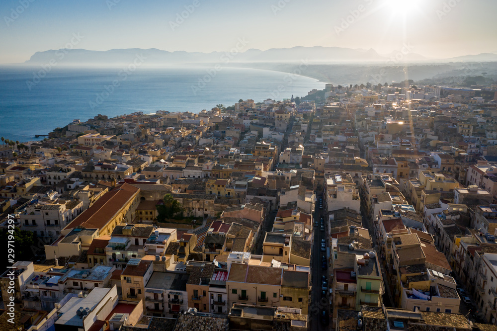 Fototapeta premium Castellamare del Golfo, SICILY, ITALY. Morning cityscape