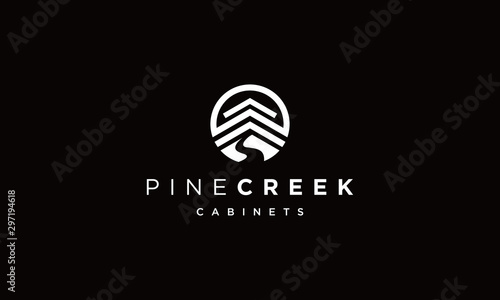 Fotografia pine creek logo Vectors Royalty design inspiration