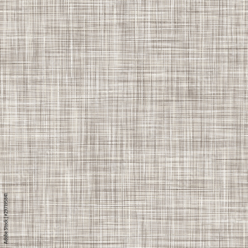 Natural Gray French Linen Texture Background. Old Ecru Flax Fibre Seamless Pattern. Organic Yarn Close Up Weave Fabric for Wallpaper, Sack Cloth Packaging, Canvas . Vector EPS10 Repeat Tile