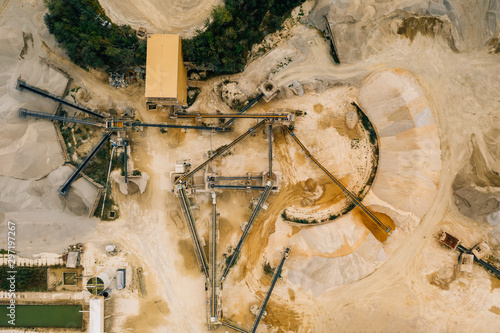 Aerial drone photography of a mining site. 
