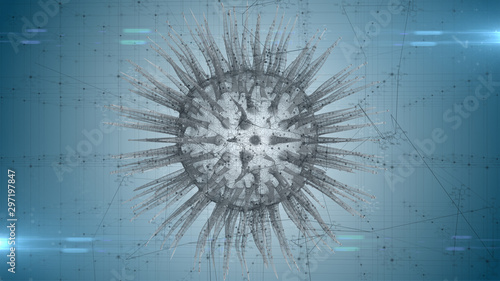 Molecular chemistry biotechnology engineering for disease vaccine - 3D illustration rendering