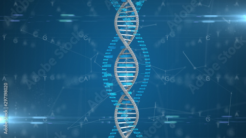Molecular engineering of DNA for Gene therapy and genetic engineering medical research - 3D illustration rendering