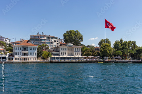 Panorama from Bosporus to city of Istanbul, Turkey