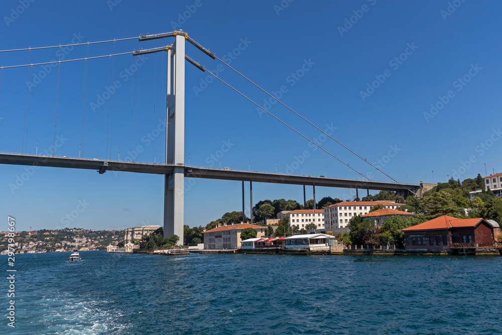 Panorama from Bosporus to city of Istanbul, Turkey