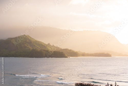 Obraz na płótnie Hanalei Mountain Sunset w salonie