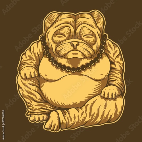 Budai Pug illustration