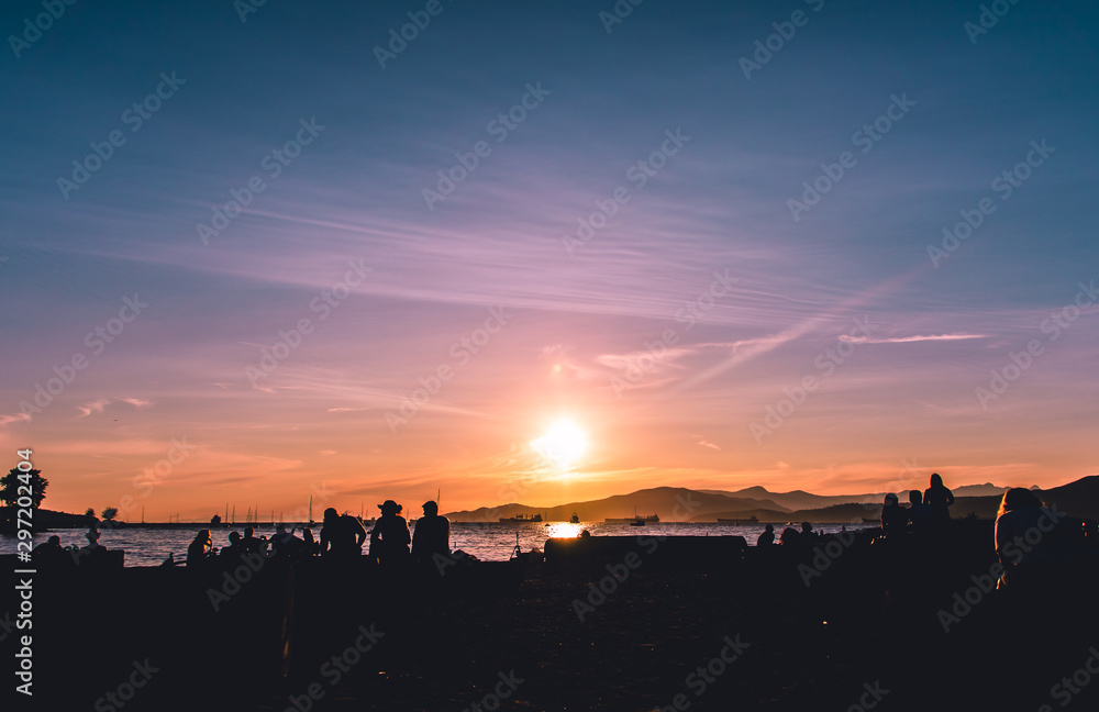 Sunset Beach Vancouver Silhouettes