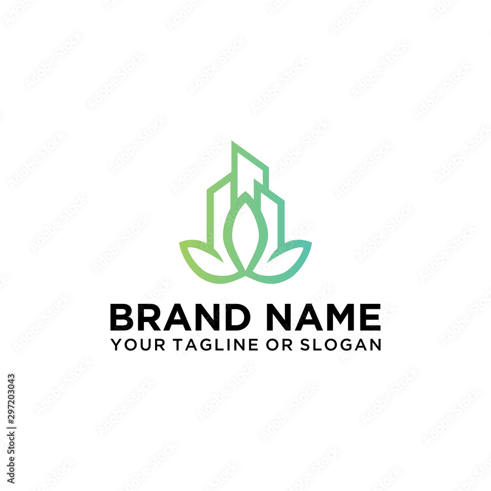 logo design buildings with colorful styles logo design buildings with colorful styles