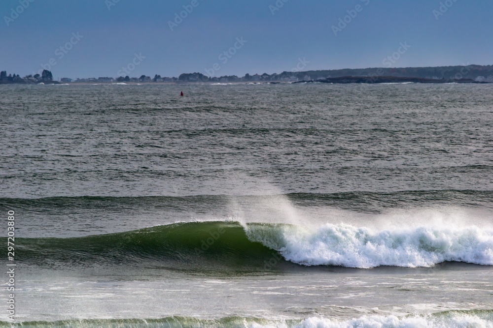 a peeling wave generated by a noreaster along the maine coast a peeling wave generated by a noreaster along the maine coast