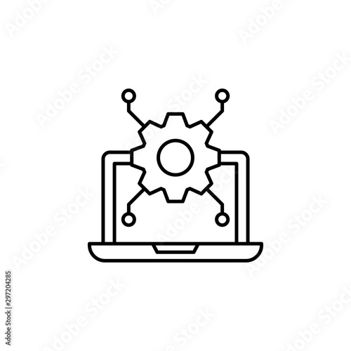 Wallpaper Mural Laptop gear algorithm icon. Simple line, outline vector of artificial Intelligence icons for ui and ux, website or mobile application Torontodigital.ca