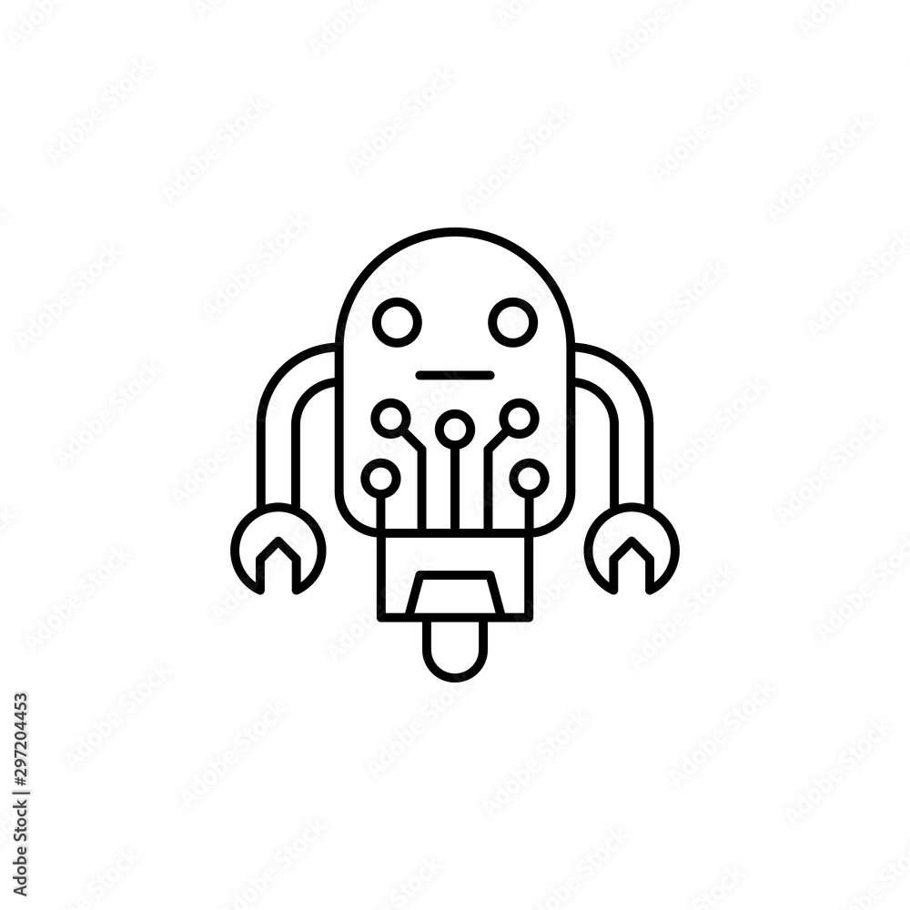 Robot icon. Simple line, outline vector of artificial Intelligence icons for ui and ux, website or mobile application Robot icon. Simple line, outline vector of artificial Intelligence icons for ui and ux, website or mobile application