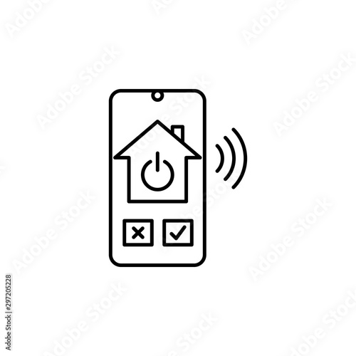 Smart home controlling mobile icon. Element of mobile technology icon