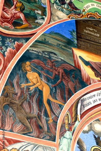 Wallpaper Mural Exterior fresco paintings of sinners condemned to hell