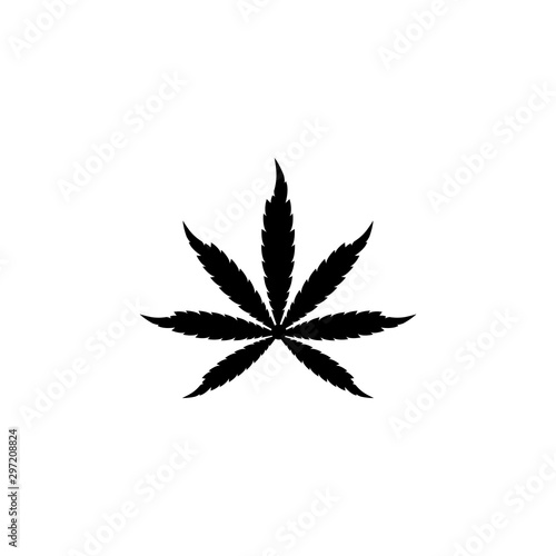 cannabis leaf illustration, green icon