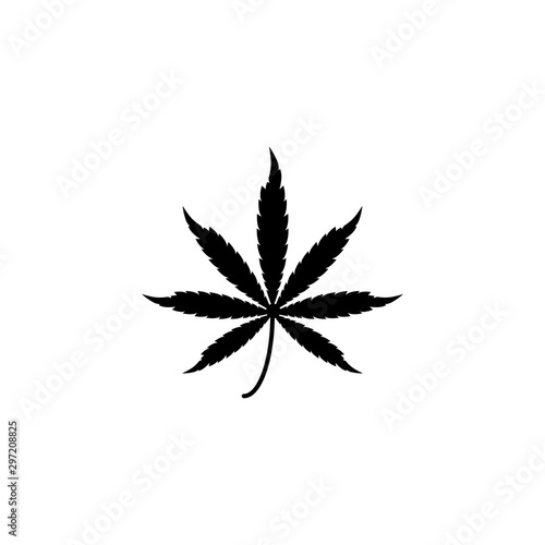 cannabis leaf illustration, green icon