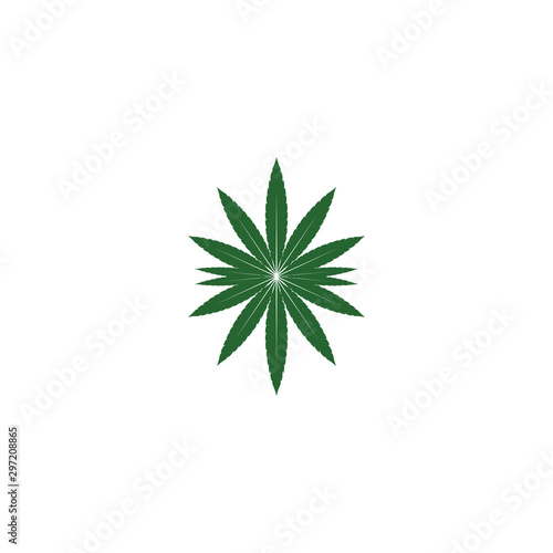 cannabis leaf illustration, green icon