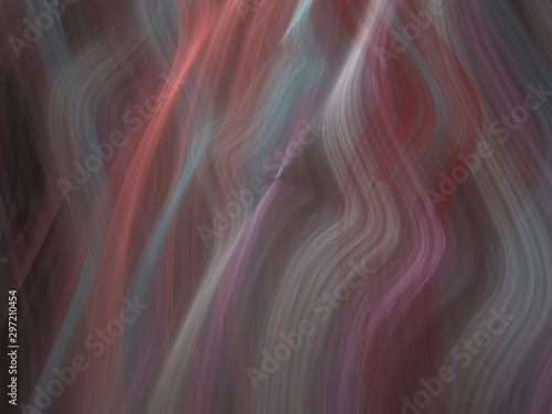 Abstract Design, Digital Illustration - Multicolored Rays of Light, Warped Parallel Lines with Alternating Colors, Bands of Color, Soft Gradients, colored gradient.