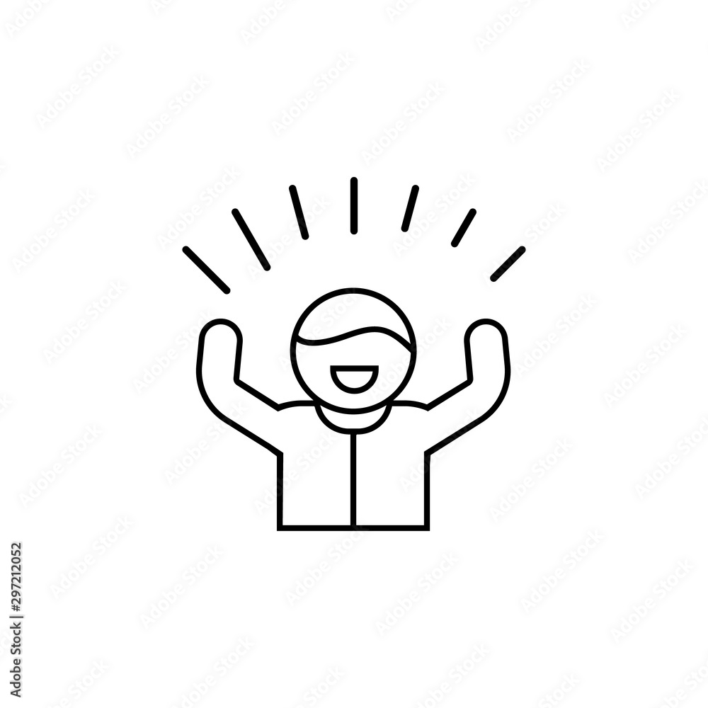 Victory office icon. Simple line, outline vector of office icons for ui and ux, website or mobile application on white background Victory office icon. Simple line, outline vector of office icons for ui and ux, website or mobile application on white background