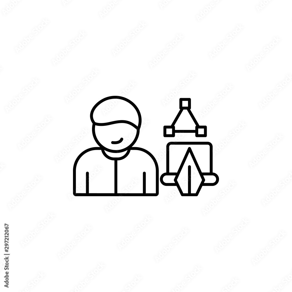 Skills work designer office notebook icon. Simple line, outline vector of office icons for ui and ux, website or mobile application on white background Skills work designer office notebook icon. Simple line, outline vector of office icons for ui and ux, website or mobile application on white background