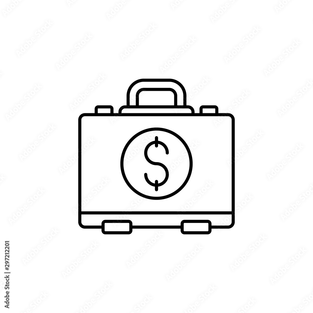 Work bag icon. Simple line, outline vector of office icons for ui and ux, website or mobile application on white background Work bag icon. Simple line, outline vector of office icons for ui and ux, website or mobile application on white background