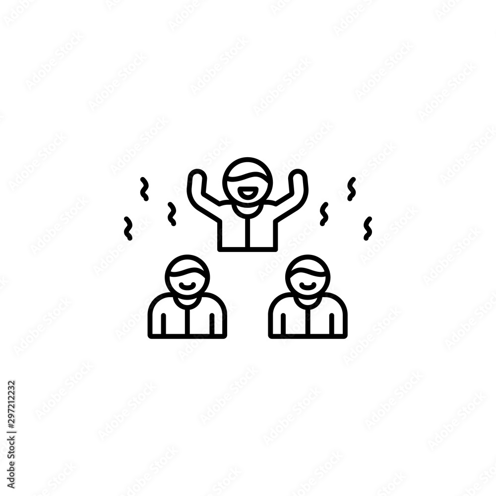 Work party office icon. Simple line, outline vector of office icons for ui and ux, website or mobile application on white background Work party office icon. Simple line, outline vector of office icons for ui and ux, website or mobile application on white background