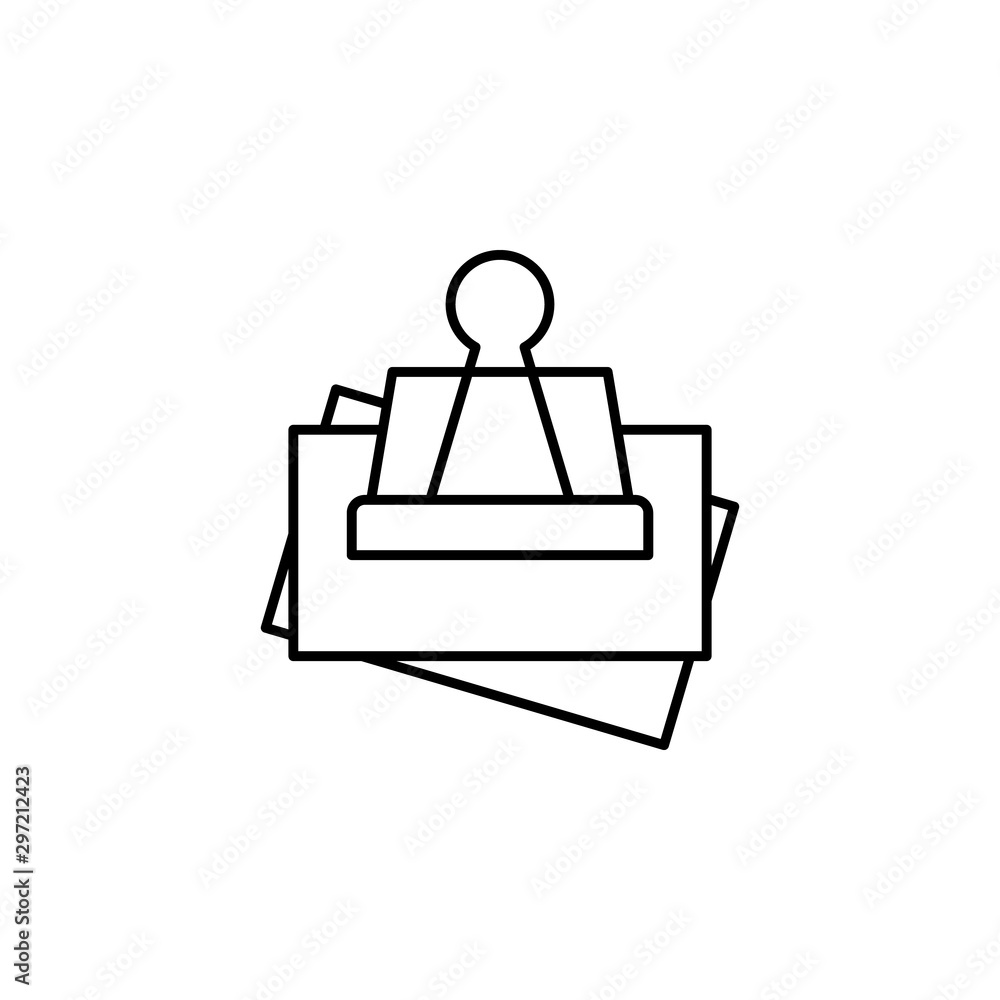 Clip files icon. Simple line, outline vector of office icons for ui and ux, website or mobile application Clip files icon. Simple line, outline vector of office icons for ui and ux, website or mobile application