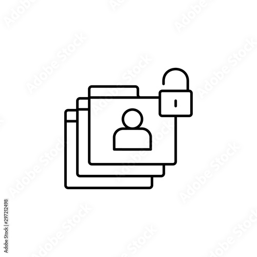 Personal data, blocked, unlocked icon. Simple line, outline vector of confidential information icons for ui and ux, website or mobile application