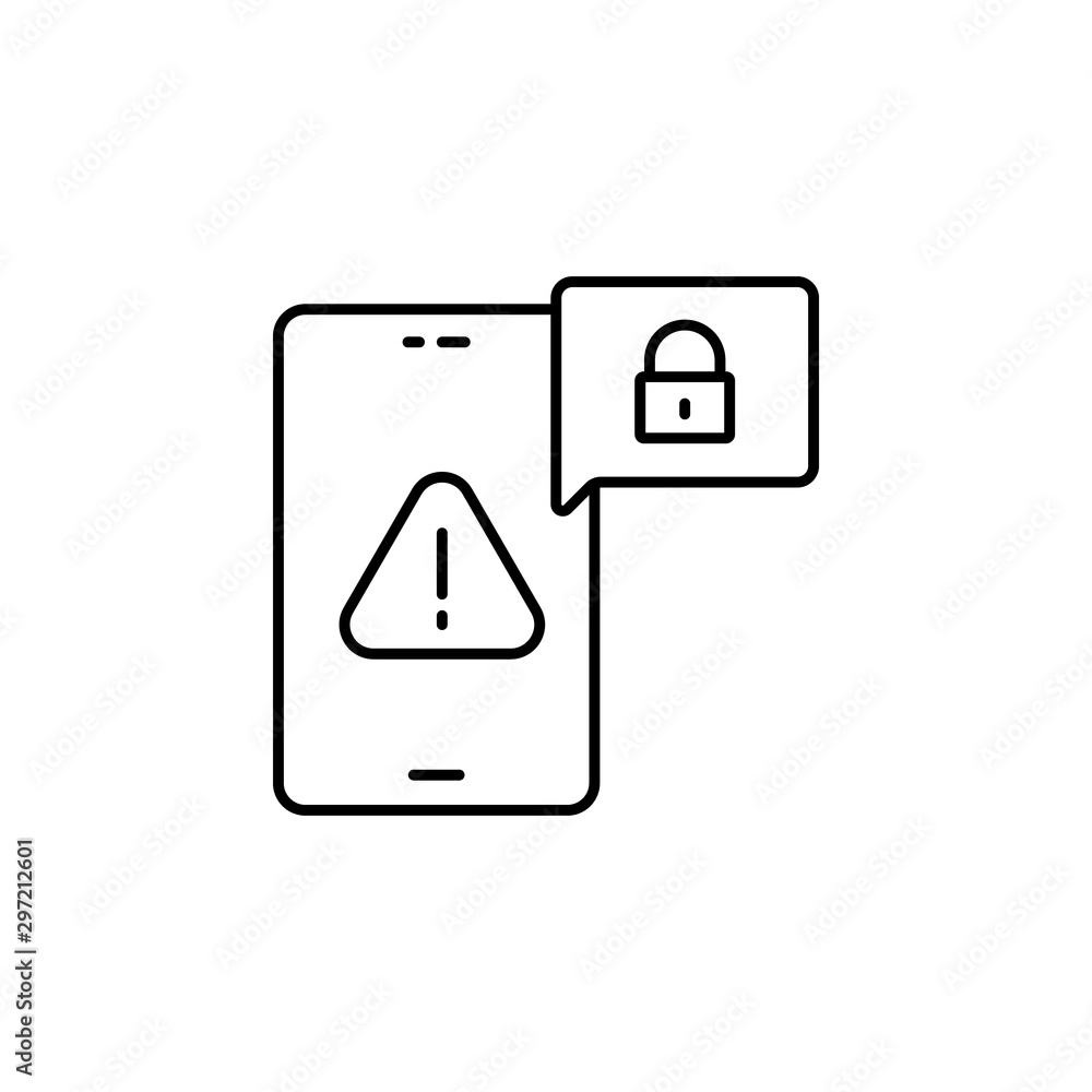 Mobile, error, key, password icon. Simple line, outline vector of confidential information icons for ui and ux, website or mobile application Mobile, error, key, password icon. Simple line, outline vector of confidential information icons for ui and ux, website or mobile application